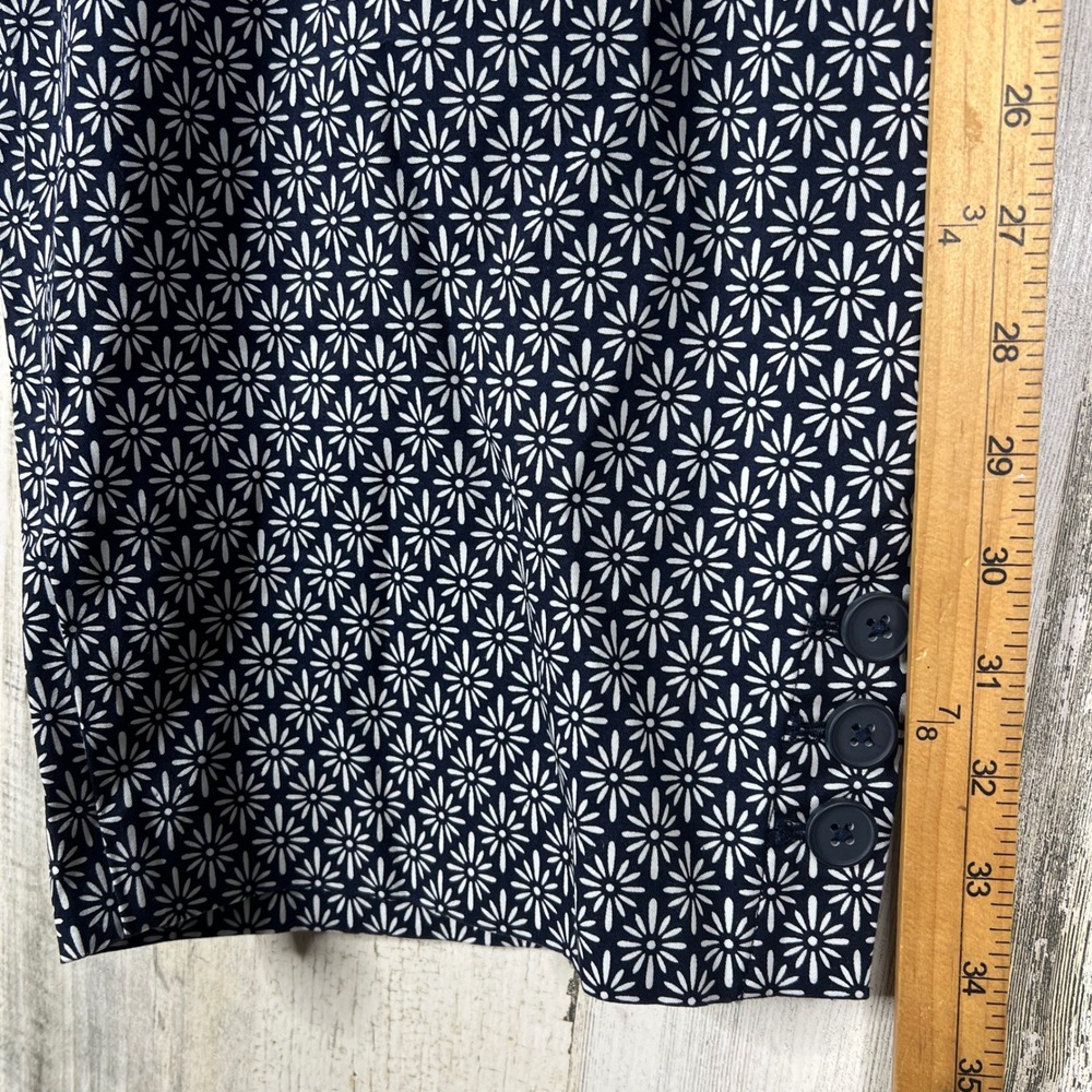NEW Talbots Skimmer Pants 24W Navy Blue White Floral Daisy Cotton Stretch - Picture 15 of 16